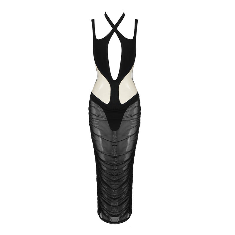 Damen figurbetontes Kleid mit innovativem Cut-Out-Design und transparenten Einsätzen Mirla-Eva Jonsson