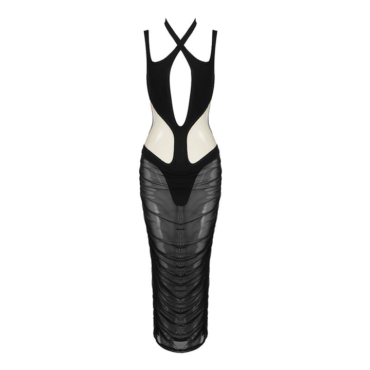 Damen figurbetontes Kleid mit innovativem Cut-Out-Design und transparenten Einsätzen Mirla-Eva Jonsson