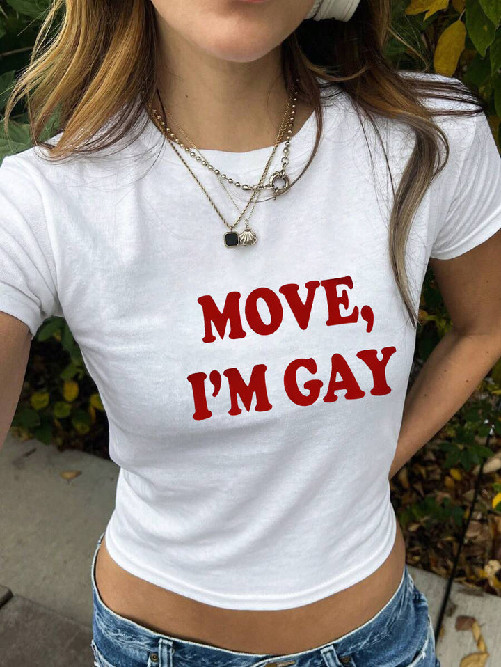 Damen figurbetontes Kurzarm-T-Shirt mit verspieltem Aufdruck Mirla-Eva Jonsson