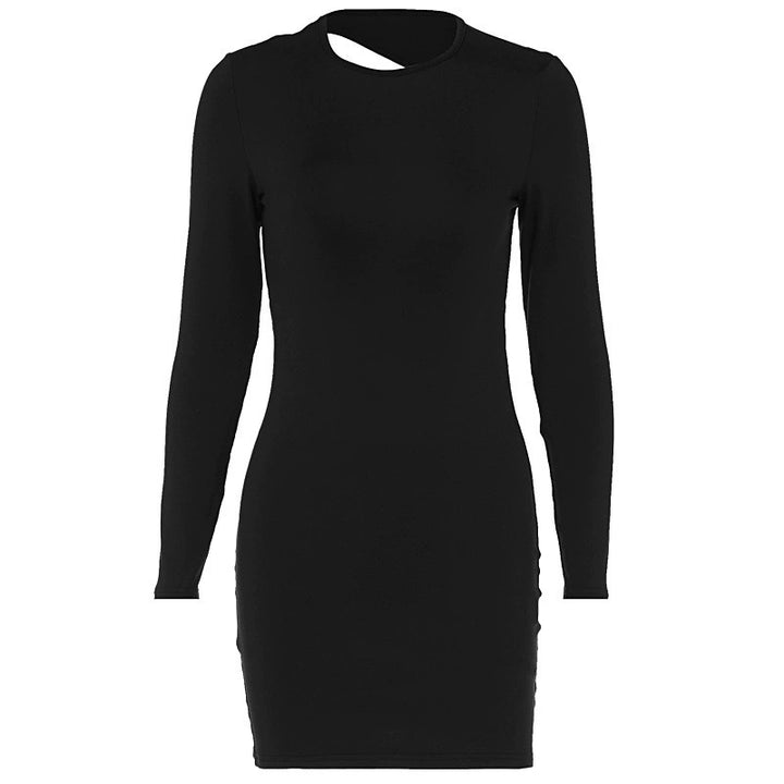 Damen figurbetontes Minikleid mit langen Ärmeln und schickem Rundhalsausschnitt Mirla-Eva Jonsson