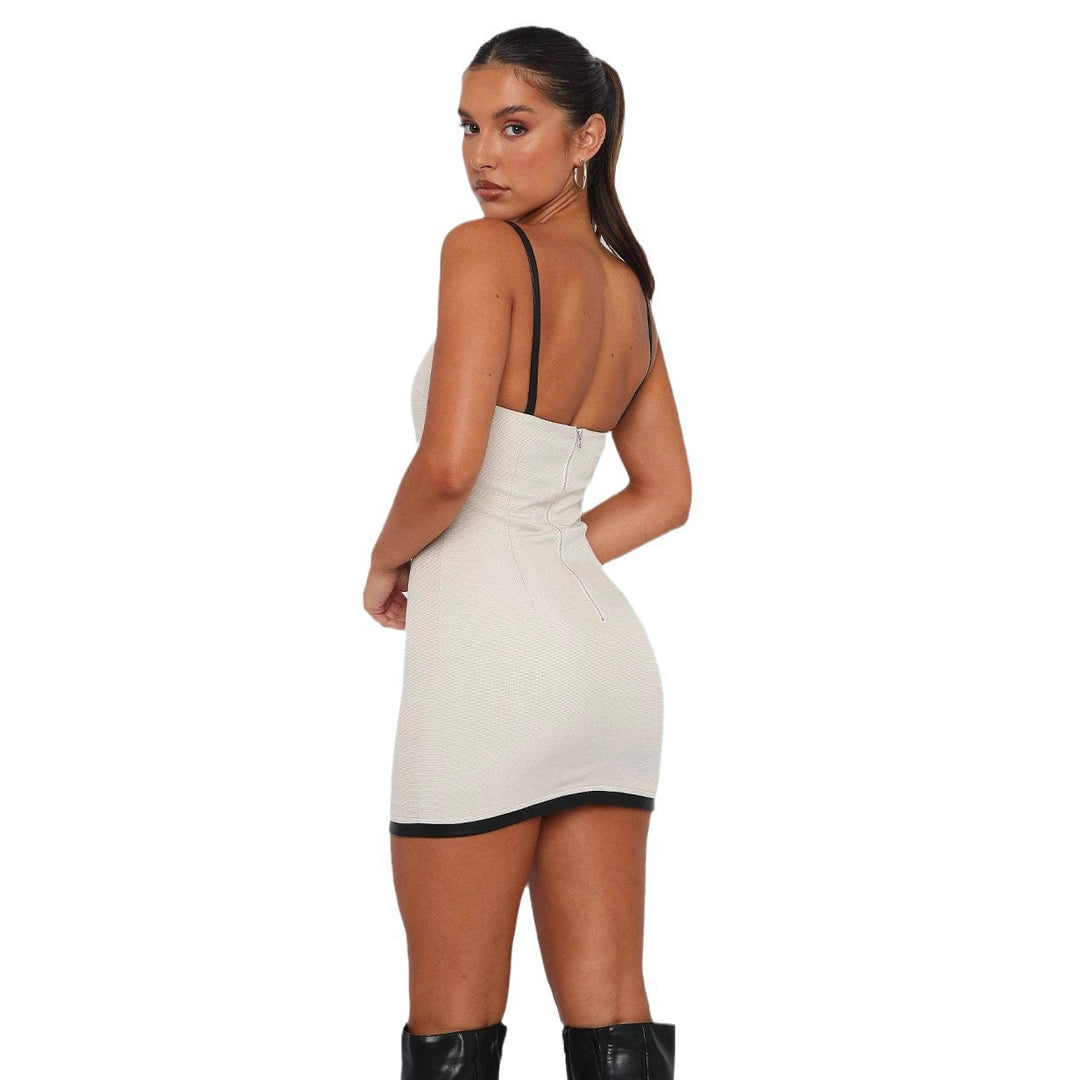Damen figurbetontes Minikleid mit schmalen Trägern und eleganter Raffungsoptik Mirla-Eva Jonsson
