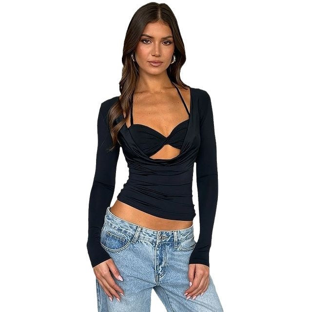 Damen figurnära överdel med rynkor och off-shoulder design Mirla-Eva Jonsson
