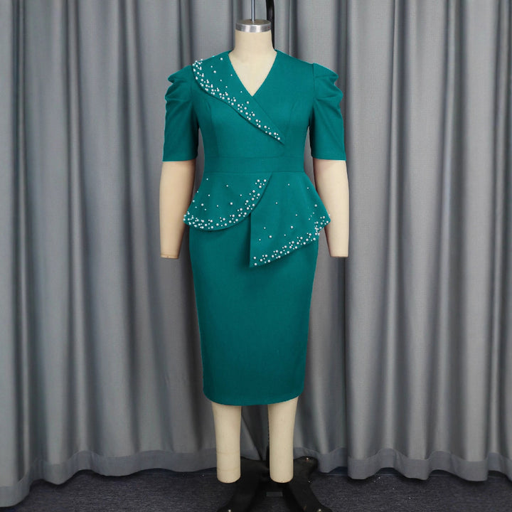 Damen figursydd Wickelkleid med volanger och pärlaccent Mirla-Eva Jonsson