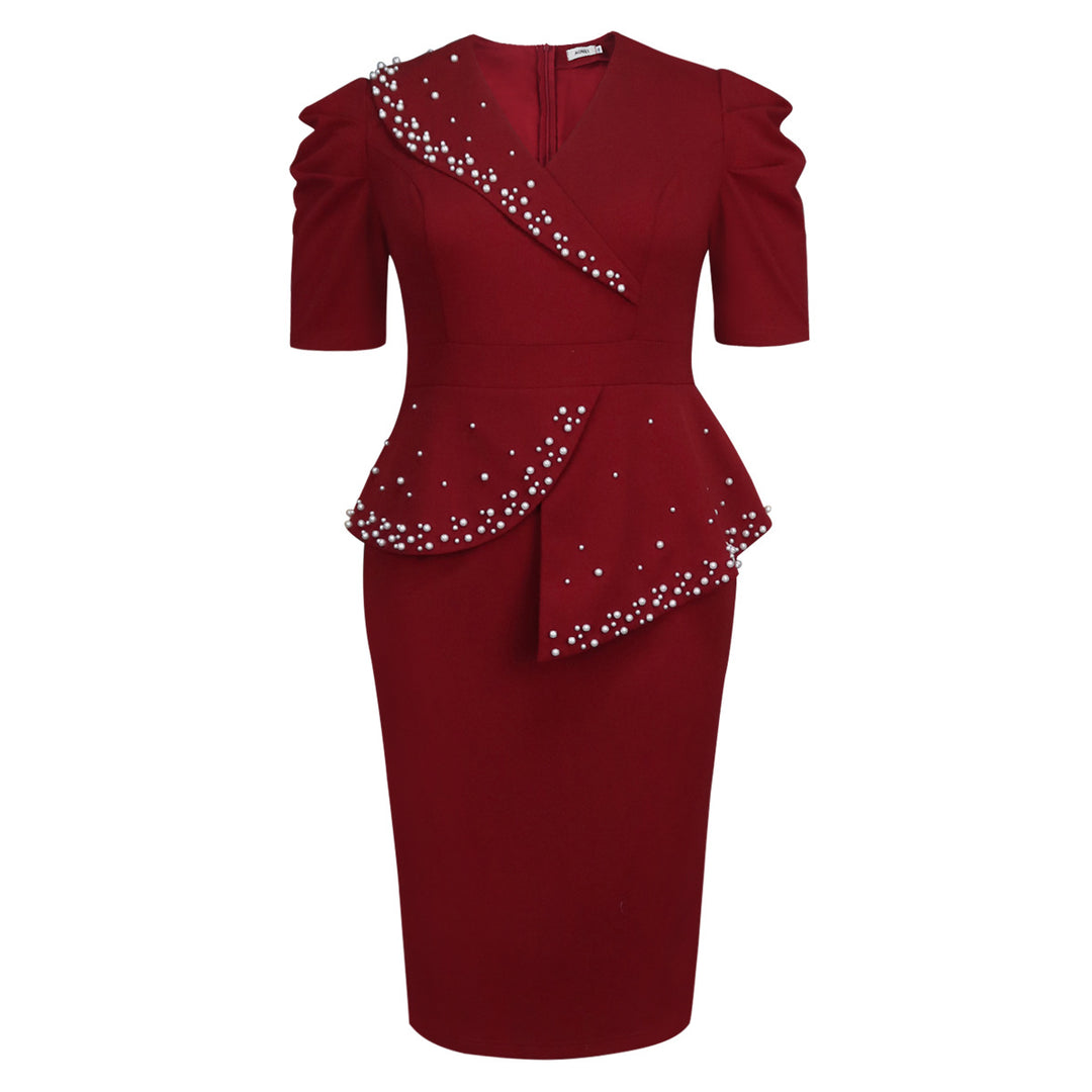 Damen figursydd Wickelkleid med volanger och pärlaccent Mirla-Eva Jonsson