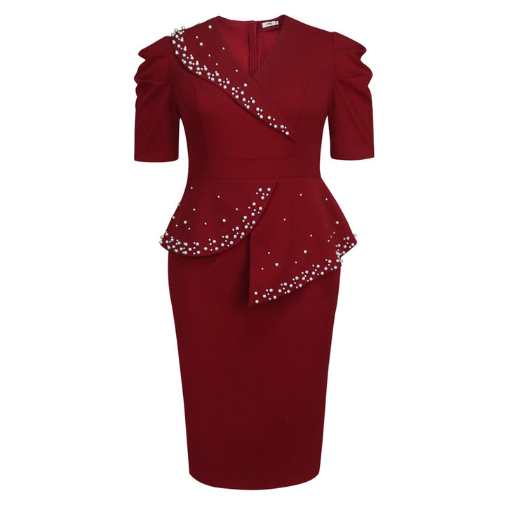 Damen figursydd Wickelkleid med volanger och pärlaccent Mirla-Eva Jonsson