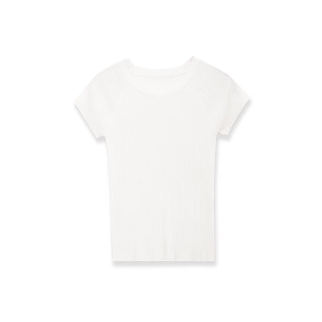 Damen figursydd ribb-T-shirt med korta ärmar Mirla-Eva Jonsson