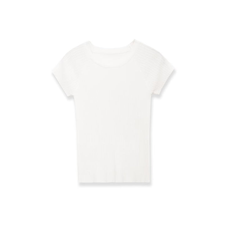 Damen figursydd ribb-T-shirt med korta ärmar Mirla-Eva Jonsson
