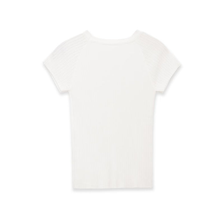 Damen figursydd ribb-T-shirt med korta ärmar Mirla-Eva Jonsson