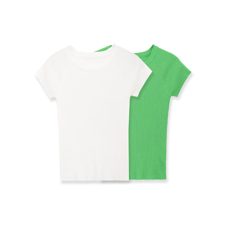 Damen figursydd ribb-T-shirt med korta ärmar Mirla-Eva Jonsson