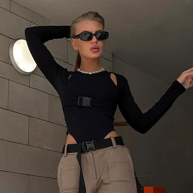 Damen figursytt bodysuit med spänneaccent Mirla-Eva Jonsson