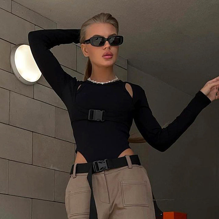 Damen figursytt bodysuit med spänneaccent Mirla-Eva Jonsson