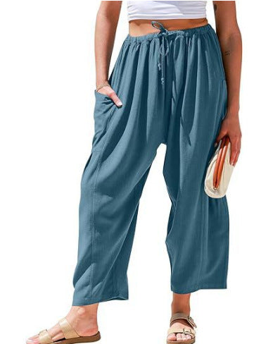 Damen fritidshose med elastisk midja och sidofickor Mirla-Eva Jonsson