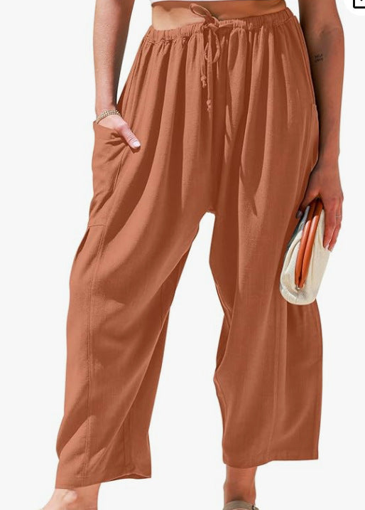 Damen fritidshose med elastisk midja och sidofickor Mirla-Eva Jonsson