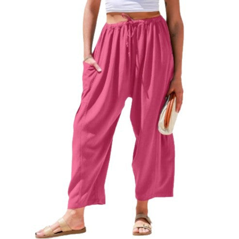 Damen fritidshose med elastisk midja och sidofickor Mirla-Eva Jonsson