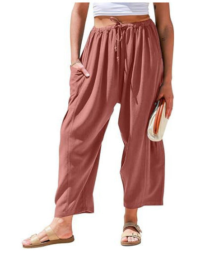 Damen fritidshose med elastisk midja och sidofickor Mirla-Eva Jonsson