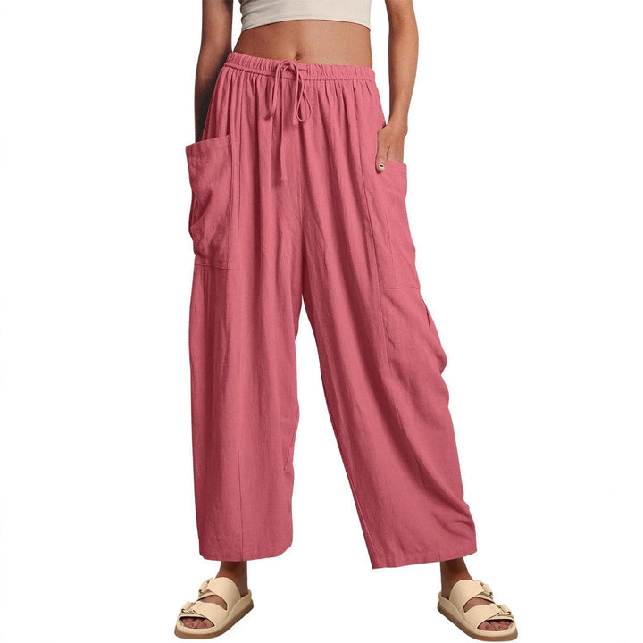 Damen fritidshose med elastisk midja och sidofickor Mirla-Eva Jonsson