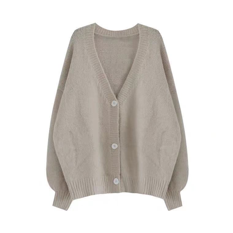 Damen gemütliche Strickjacke mit voluminösen Ärmeln Mirla-Eva Jonsson
