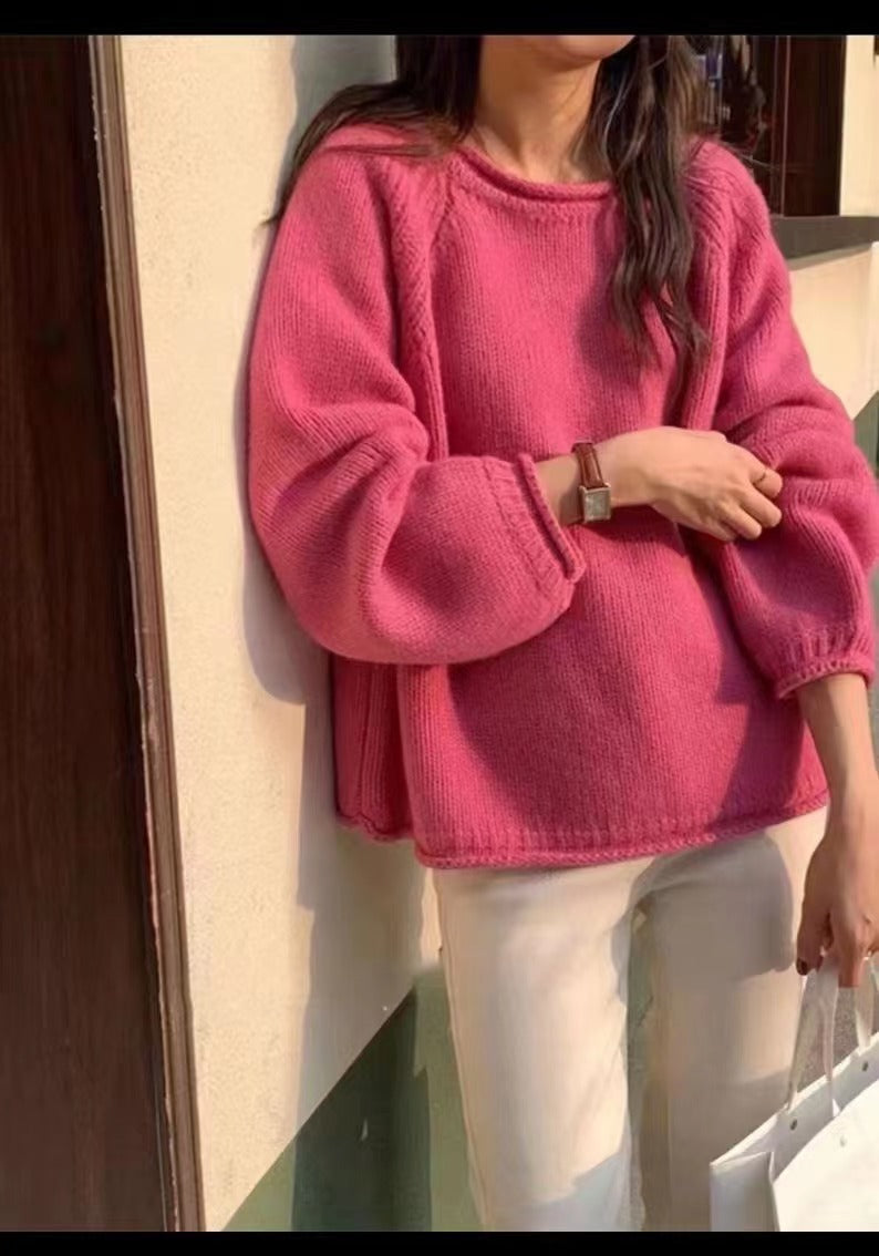 Damen gemütlicher Strickpullover mit lässigem Schnitt und luftigen Ärmeln Mirla-Eva Jonsson