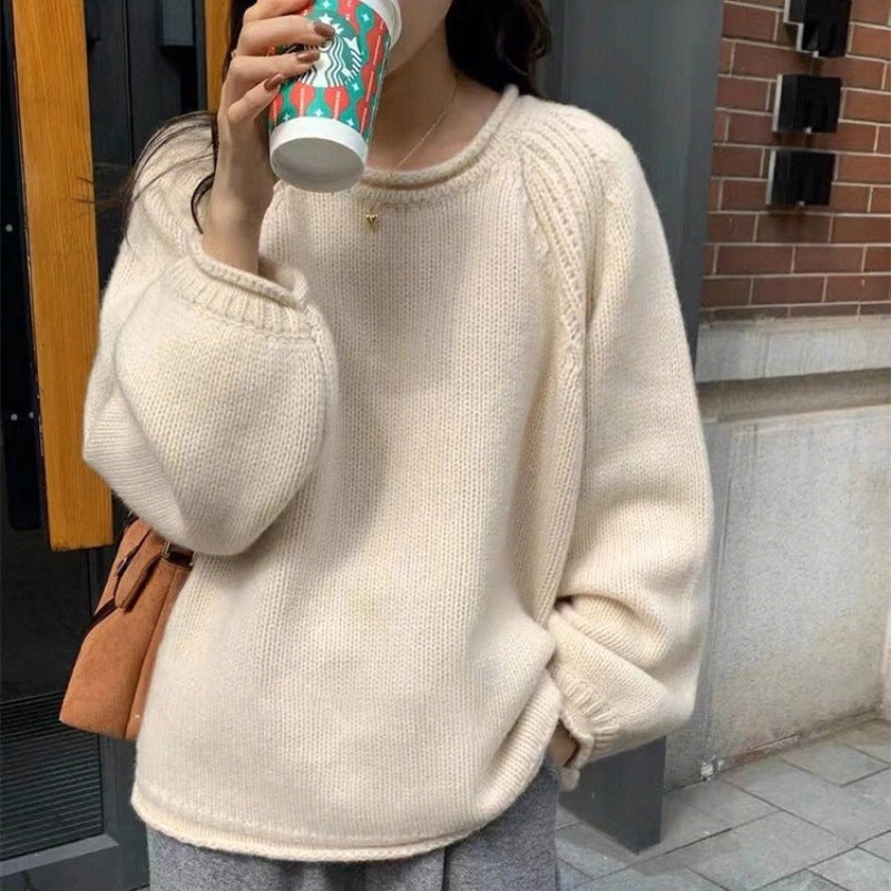 Damen gemütlicher Strickpullover mit lässigem Schnitt und luftigen Ärmeln Mirla-Eva Jonsson