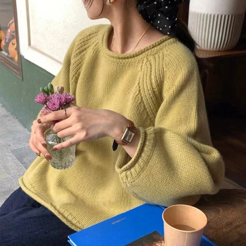 Damen gemütlicher Strickpullover mit lässigem Schnitt und luftigen Ärmeln Mirla-Eva Jonsson