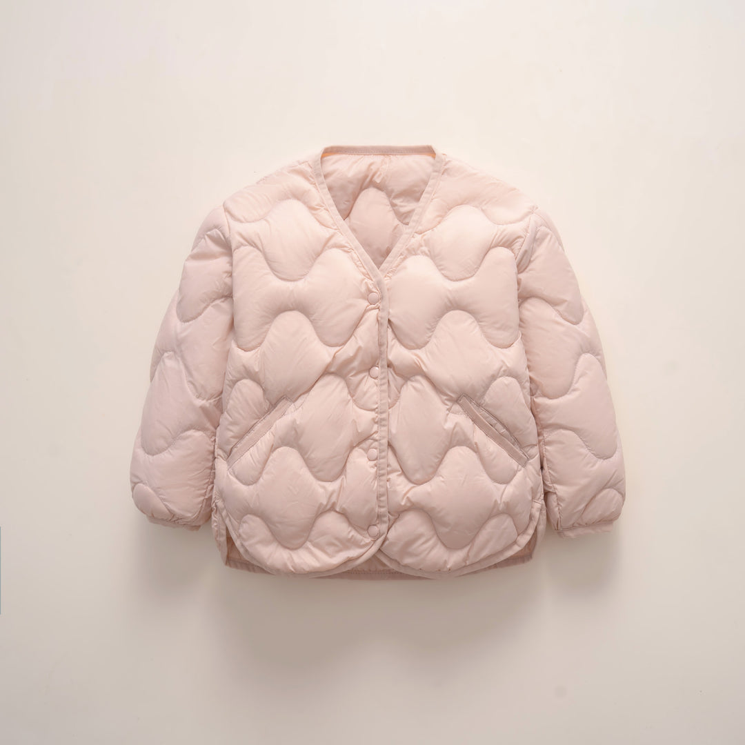 Damen gesteppte Daunenjacke mit modernen Wellenmustern und praktischen Taschen Mirla-Eva Jonsson