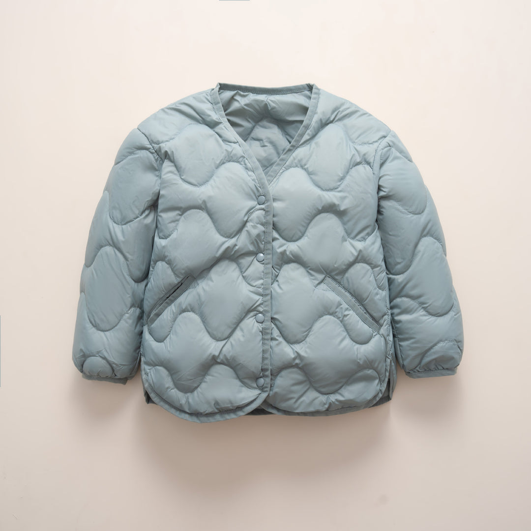 Damen gesteppte Daunenjacke mit modernen Wellenmustern und praktischen Taschen Mirla-Eva Jonsson
