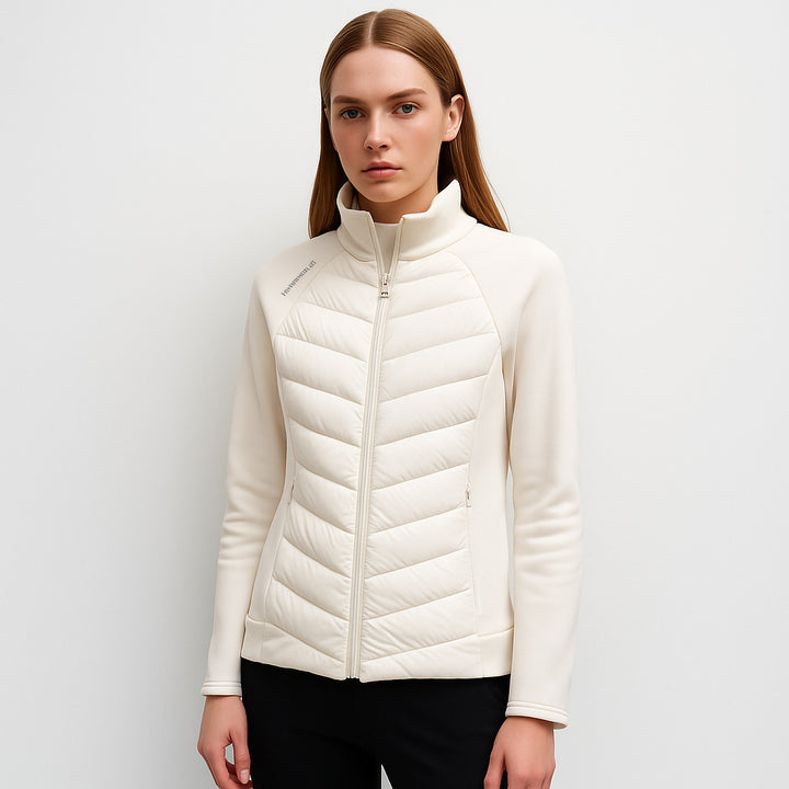 Damen gesteppte Sportjacke mit hohem Kragen und funktionalen Reißverschlusstaschen Mirla-Eva Jonsson