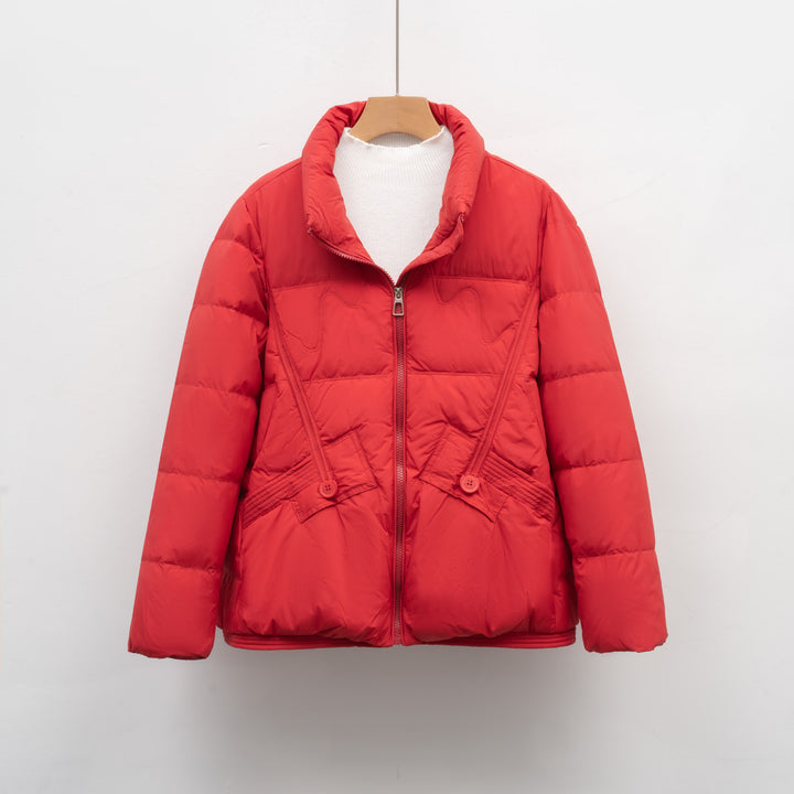 Damen gesteppte Winterjacke mit praktischen Taschen und hohem Kragen Eva Jonsson-Eva Jonsson