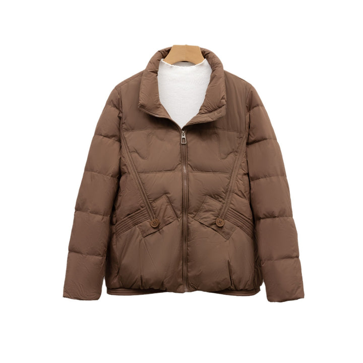 Damen gesteppte Winterjacke mit praktischen Taschen und hohem Kragen Eva Jonsson-Eva Jonsson