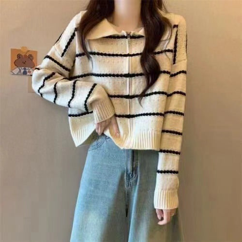 Damen gestreifter Strickpullover Mirla-Eva Jonsson