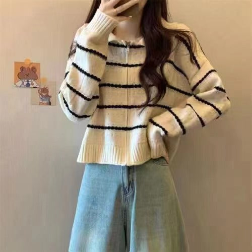 Damen gestreifter Strickpullover Mirla-Eva Jonsson