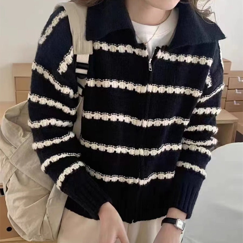 Damen gestreifter Strickpullover Mirla-Eva Jonsson