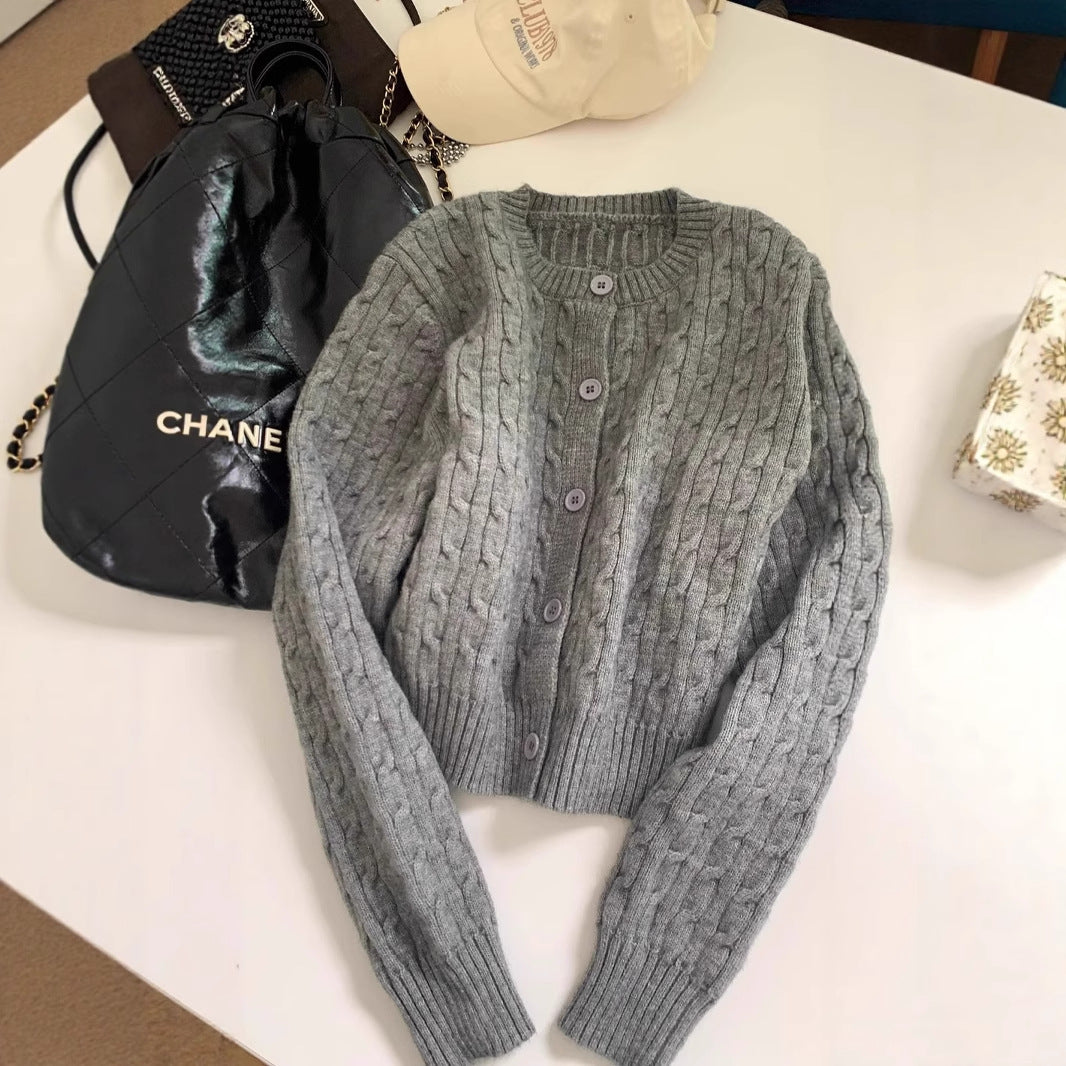Damen gestrickte Bolerojacke mit Zopfstruktur Mirla-Eva Jonsson
