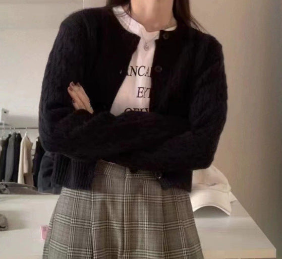 Damen gestrickte Bolerojacke mit Zopfstruktur Mirla-Eva Jonsson