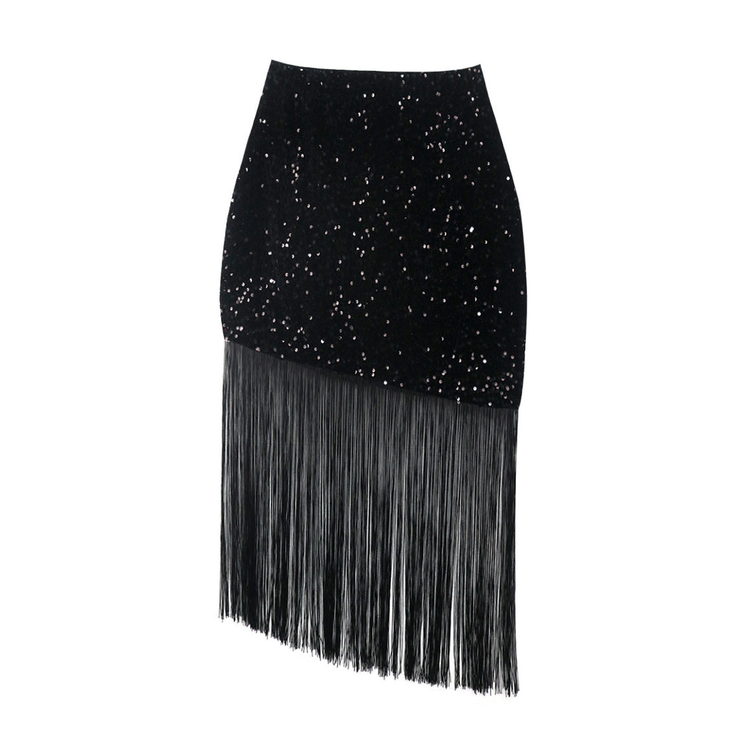 Damen glamour skirt with sequins and fringes Mirla-Eva Jonsson