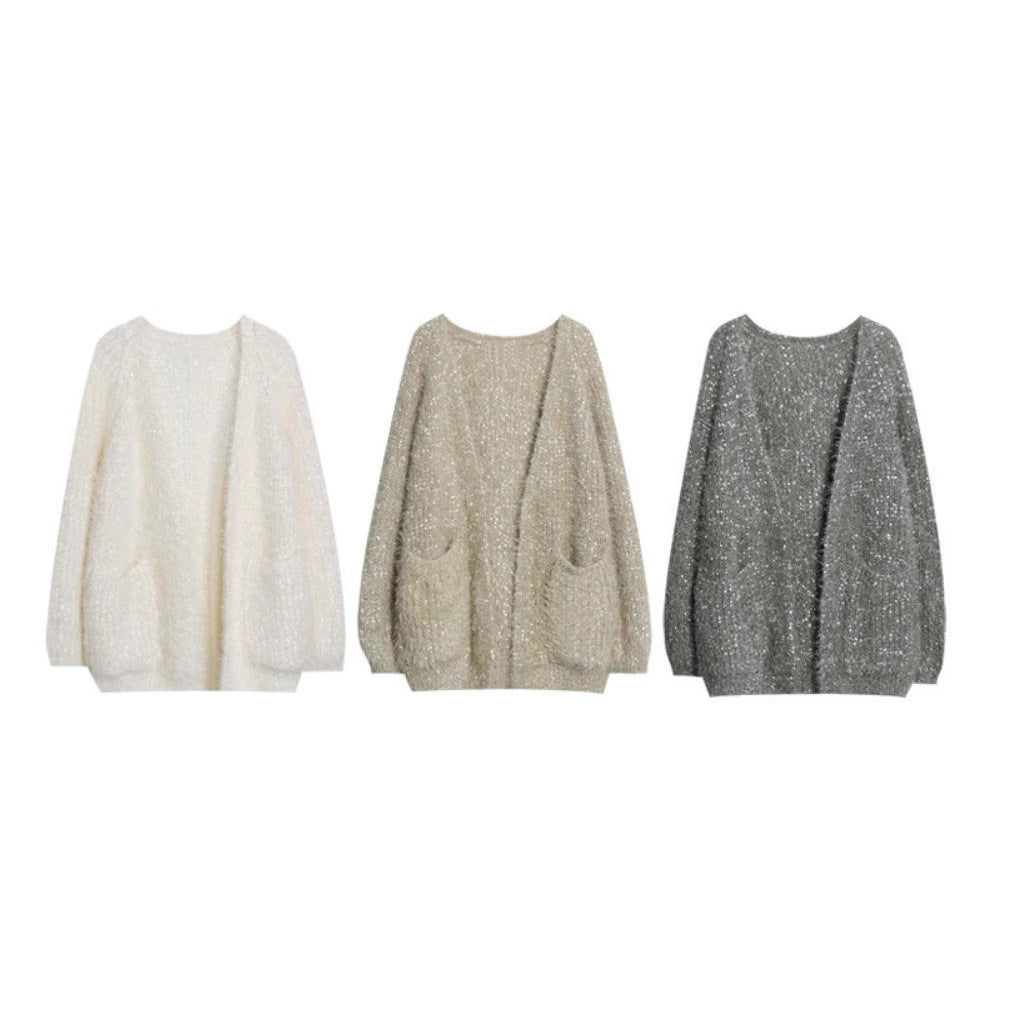 Damen glitzernde Strickjacke im modernen Casual-Look Mirla-Eva Jonsson