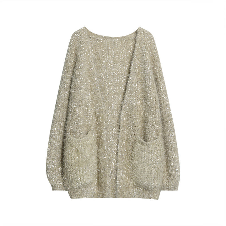 Damen glitzernde Strickjacke im modernen Casual-Look Mirla-Eva Jonsson
