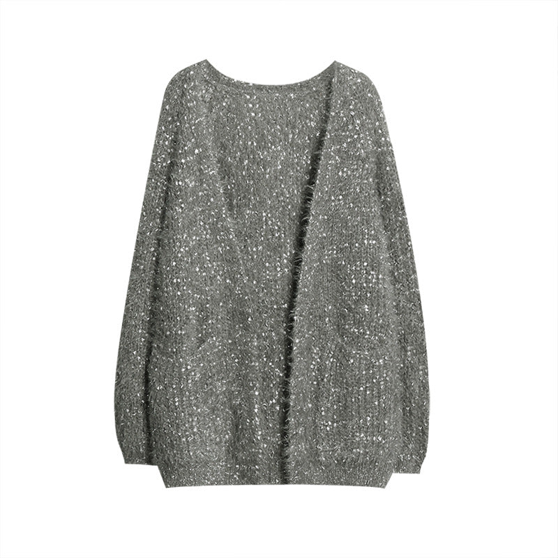 Damen glitzernde Strickjacke im modernen Casual-Look Mirla-Eva Jonsson