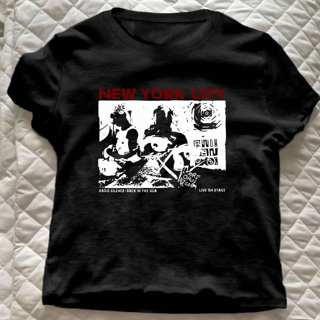 Damen grafik t-shirt med kreativ New York City motiv Mirla-Eva Jonsson