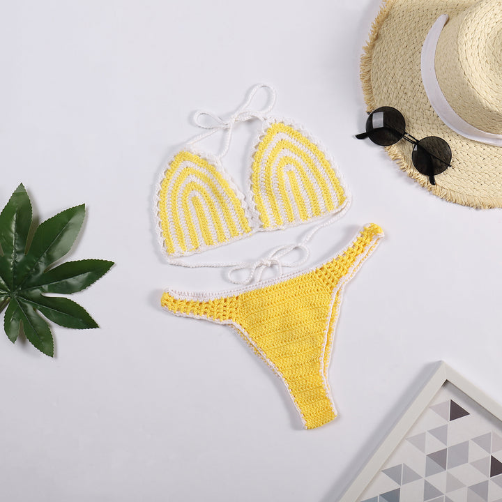 Damen häkeln bikini med kontrasterande kant Mirla-Eva Jonsson