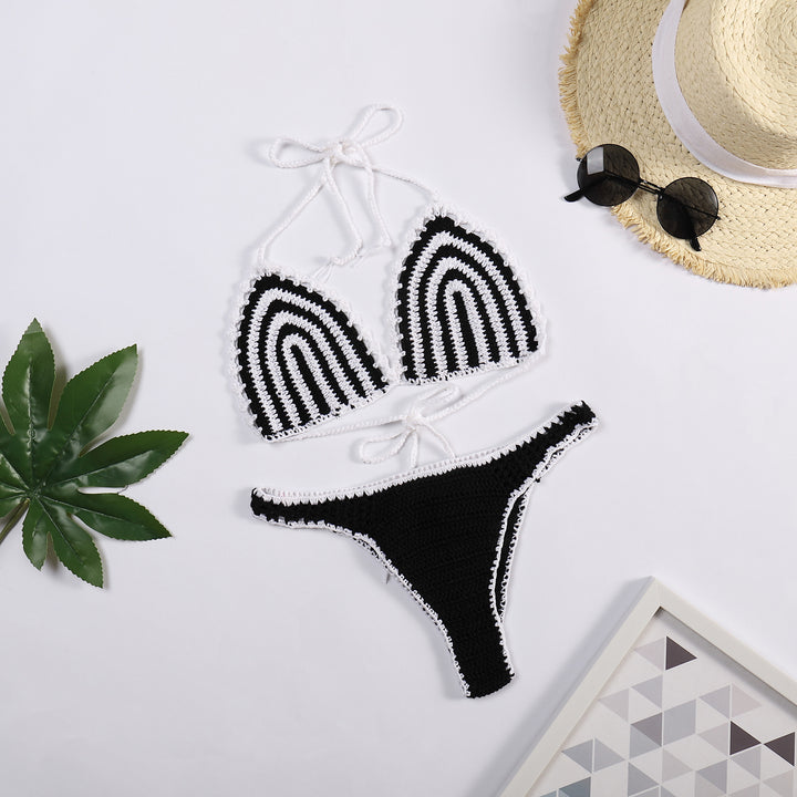 Damen häkeln bikini med kontrasterande kant Mirla-Eva Jonsson