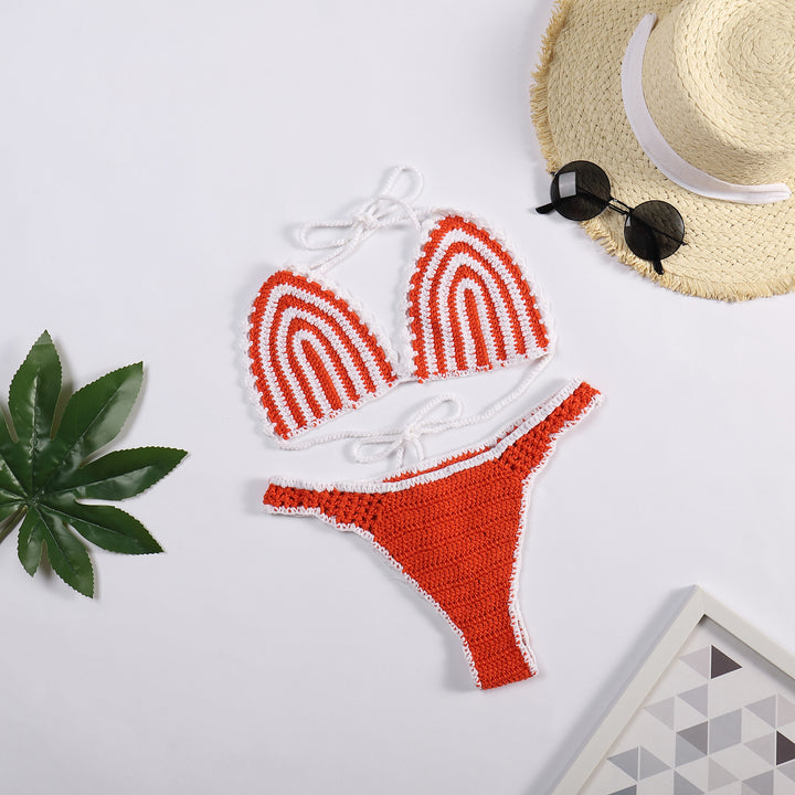 Damen häkeln bikini med kontrasterande kant Mirla-Eva Jonsson