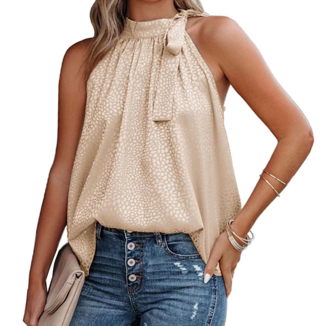 Damen halter top med elegant sladdetail Mirla-Eva Jonsson