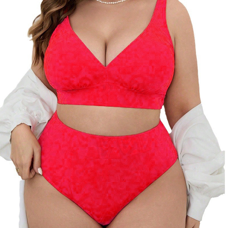 Damen hög midja bikini-set med V-ringning och sportig topp Mirla-Eva Jonsson