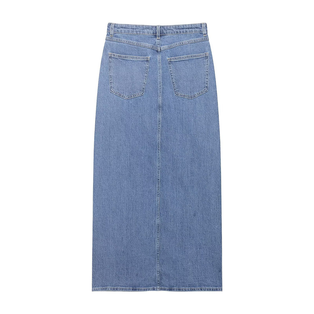 Damen jeansjacka med innovativ design och modiga knappräder Mirla-Eva Jonsson