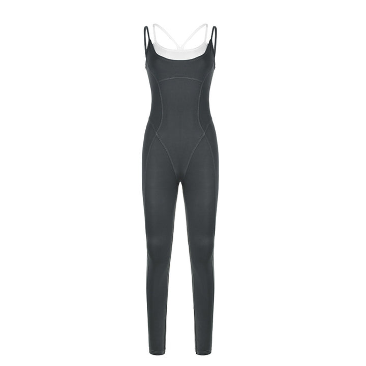 Damen jumpsuit med justerbara axelband och utsvängda ben Mirla-Eva Jonsson