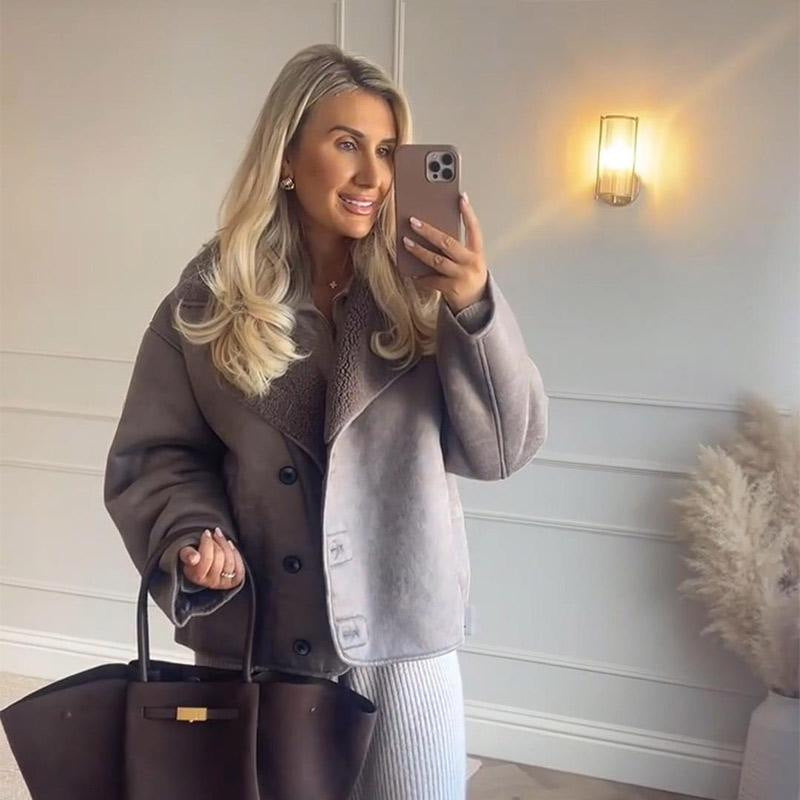 Damen konstläderjacka med teddyfoder Mirla-Eva Jonsson