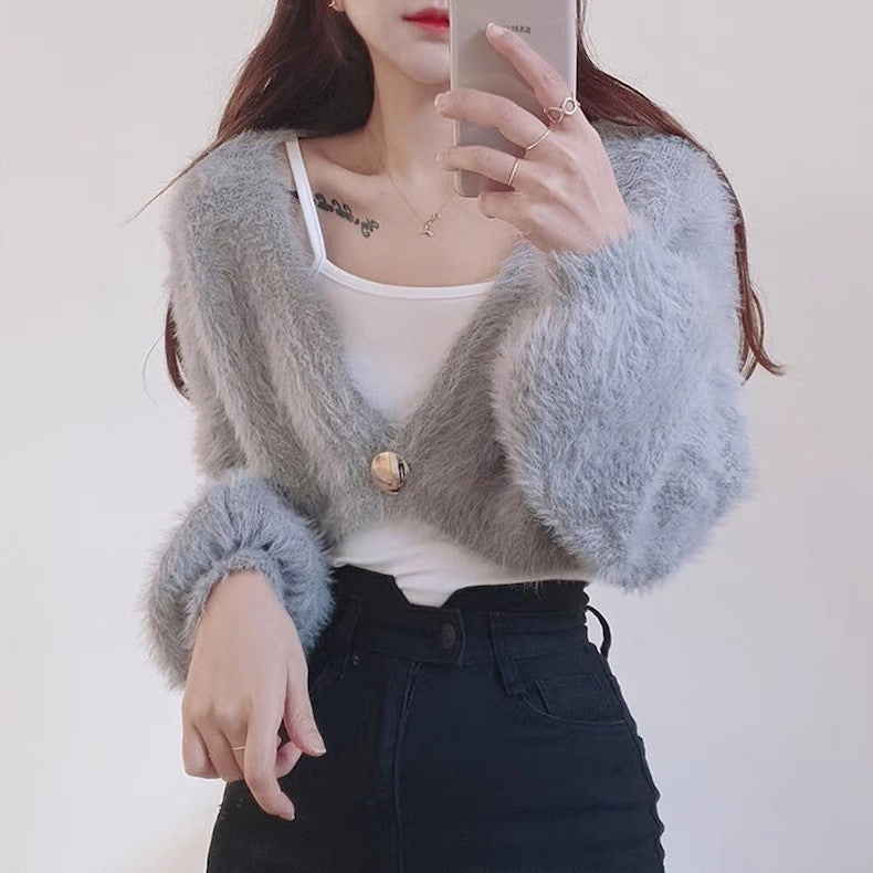 Damen kuschelige Bolerojacke im modischen und flauschigen Design Mirla-Eva Jonsson