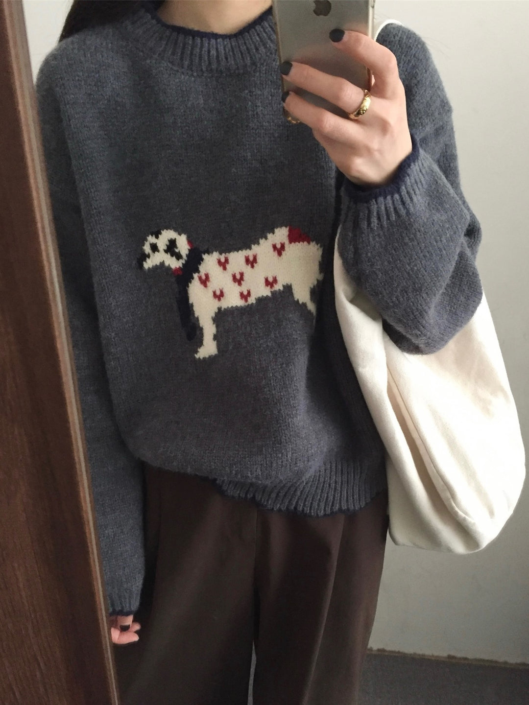 Damen kuscheliger Pullover mit Tiermotiv Mirla-Eva Jonsson