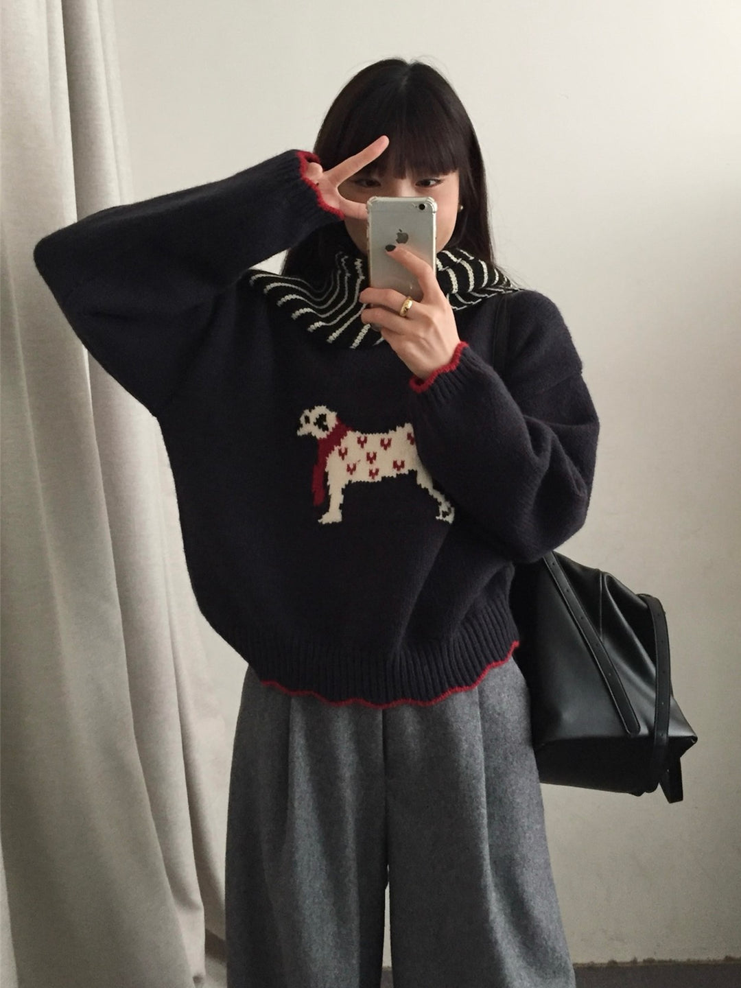 Damen kuscheliger Pullover mit Tiermotiv Mirla-Eva Jonsson